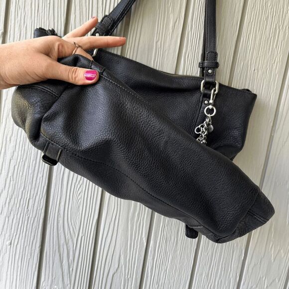 The Sak Palermo Top Grain Black Leather Shoulder Bag Tote Medium - Picture 5 of 11